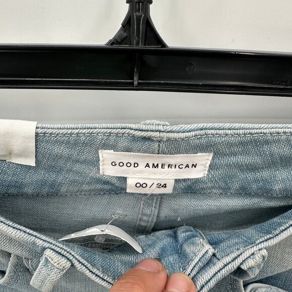 GOOD AMERICAN NWT GOOD WAIST SKINNY CROPPED JEANS in Blue635 // 00 (24) - Picture 6 of 11